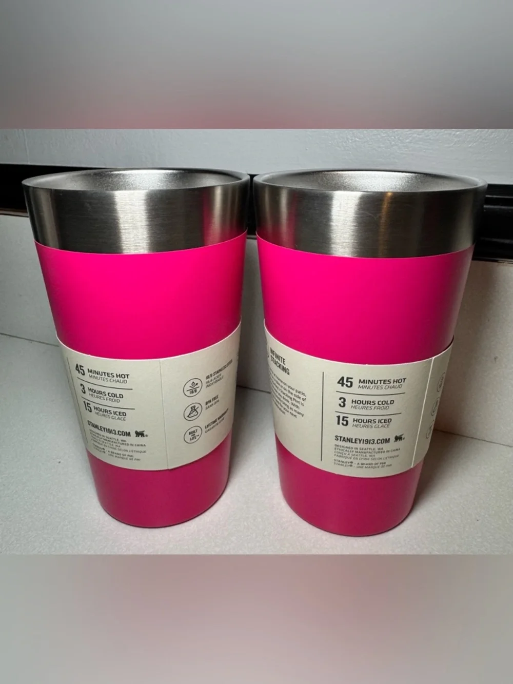 ✨🆕 Stanley Adventure Stacking Passion Pink Beer Pint Set - Picture 2 of 4